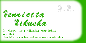 henrietta mikuska business card